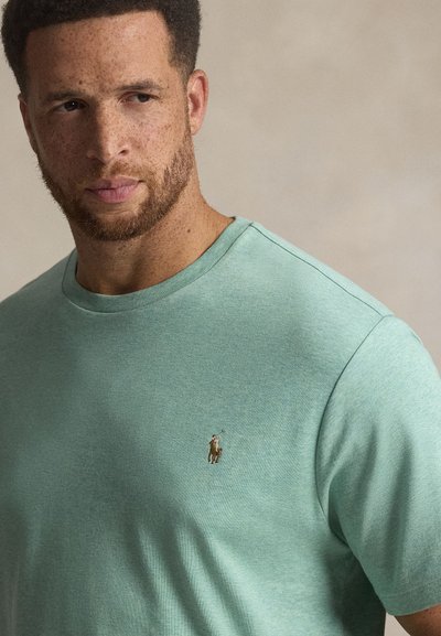 Πράσινο βαμβακερό μπλουζάκι με στρογγυλή λαιμόκοψη και κοντά μανίκια. Μικρό κεντητό λογότυπο στο αριστερό στήθος. Λεία υφή με άνετη εφαρμογή.