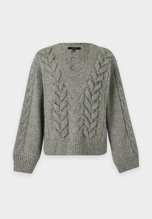 Vero Moda, VMMARLA V NECK PULLOVER - Pullover - medium grey melange