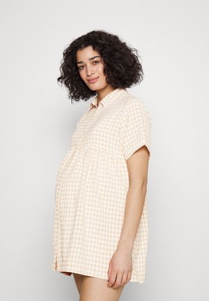 Cotton On Maternity MATERNITY FRIENDLY LOOSE SHORT SLEEVE DRESS - Φόρεμα ημέρας - ginny gingham brown taupe