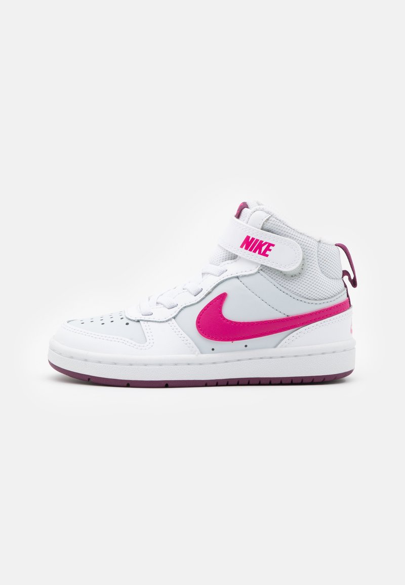 Nike Sportswear COURT BOROUGH MID 2 UNISEX - Sapatilhas de cano alto - pure platinum/pink prime/white/sangria