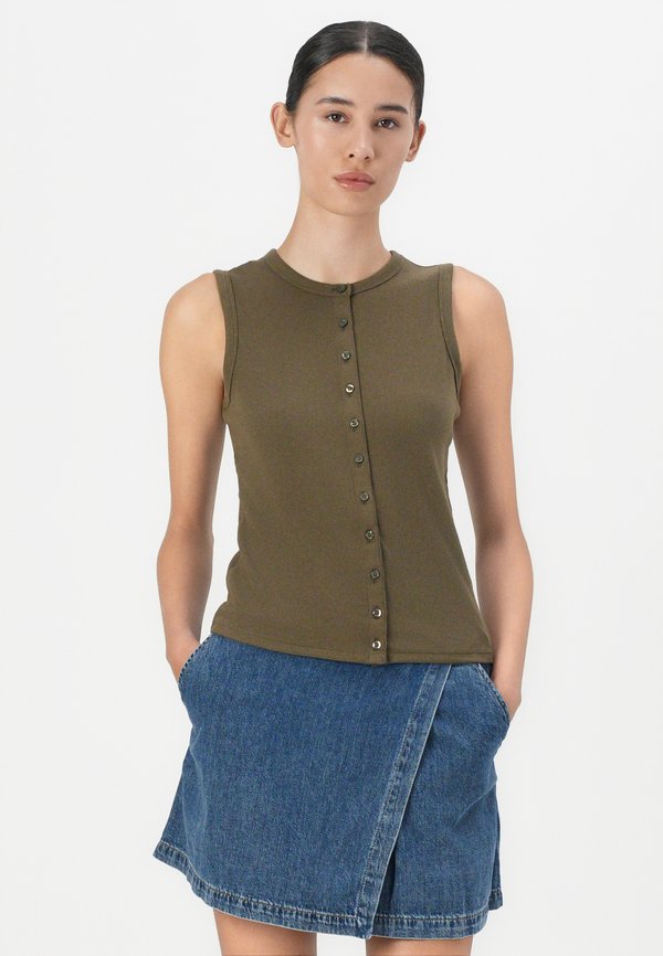 SHELL - Top - bracken olive2