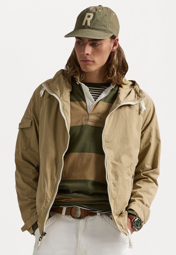 GARMENT DYED TWILL HOODED JACKET - Summer jacket - cafe tan
