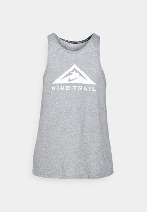 TRAIL TANK - T-shirt de sport - dark grey heather/white