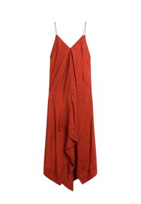 FLOWING MIDI WITH RUFFLES - Robe de soirée - orange