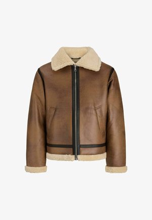 Jack & Jones, AVIATOR JACKET PLUS SIZE AVIATOR JACKET - Veste en similicuir - toffee