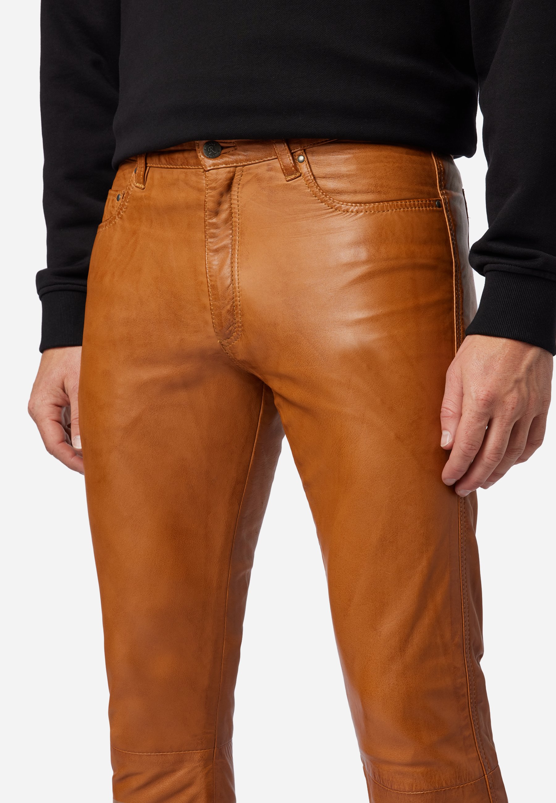 Ricano SLIM FIT - Leather trousers 