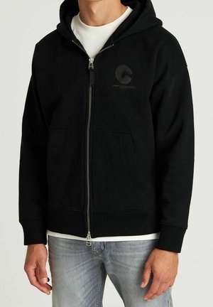 Felpa con zip - black