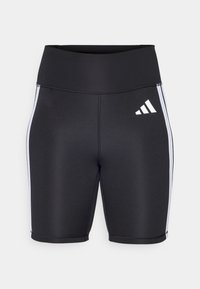 OPTIME ESSENTIALS 3STRIPES SHORT LEGGINGS - Tights - black/white