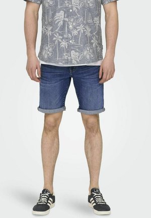 Only & Sons MITTLERE TAILLE  - Jeans Shorts - dark blue denim