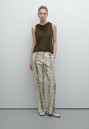 Massimo Dutti HALTER - Top - dark green