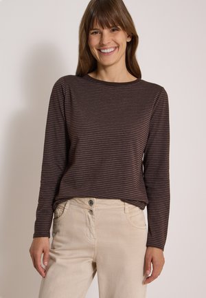 Cecil, LANGARM SHIRT MIT BOAT NECK UND STREIFEN - T-shirt à manches longues - truffle brown