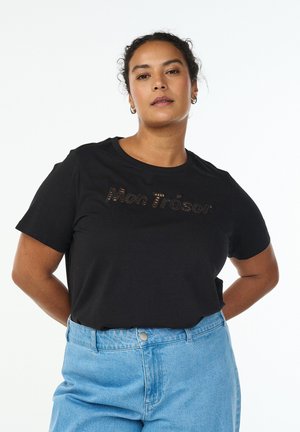MIT DEKORATIVEM FRONTDETAIL - T-shirt print - black