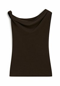 DRAPED WITH KNOT DETAIL - Top - dark brown