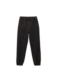 Sorte sweatpants med elastisk talje, to sidelommer og tapered manchetter. Fremstillet af blødt stof med en glat overflade.