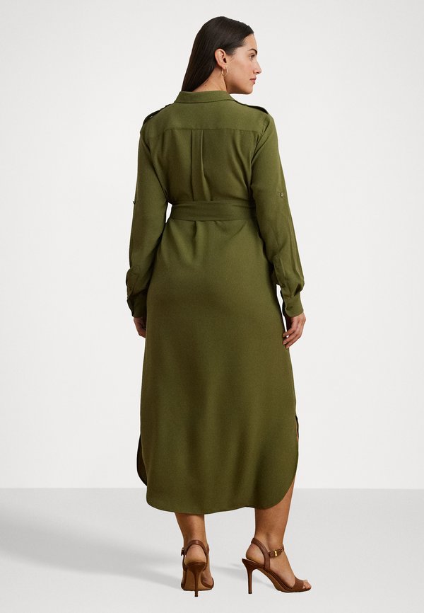 JERMAE BELTED DOUBLE FACED GEORGETTE SHIRTDRESS - Shirt dress - olive grove3