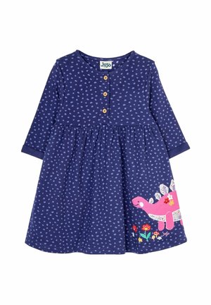 DINO APPLIQUE BUTTON FRONT - REGULAR FIT - Denné šaty - navy