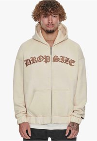 Dropsize SUPER HEAVY MID FRONT EMBO - Sweatjakke - coconut milk