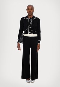 KNITID CONTRAST JACKET - Kofta - black/white