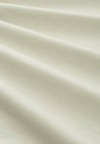 Vaaleanbeige kangas, jossa on sileä, hieman teksturoitu pinta, ja jossa on lempeitä taitoksia sekä hienovaraista kiiltoa pinnalla.