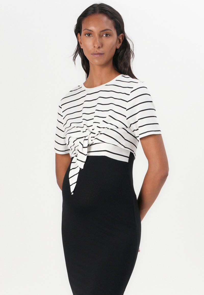 sachin and babi light blue dress ONLY MATERNITY OLMOLINE KNOT O NECK NURSING DRESS - Jersey dress -  black/cloud dancer/black