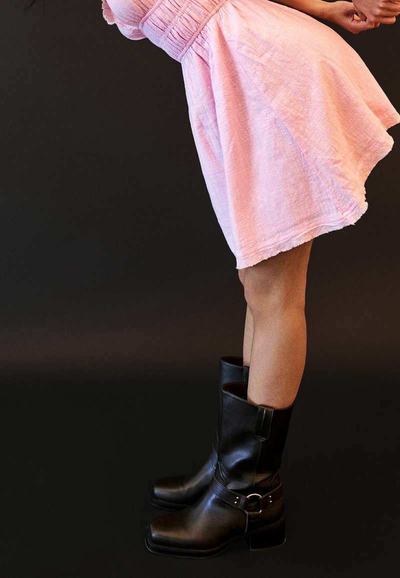 leather look wrap dress Vegan Leather Wrap Dress main image 0