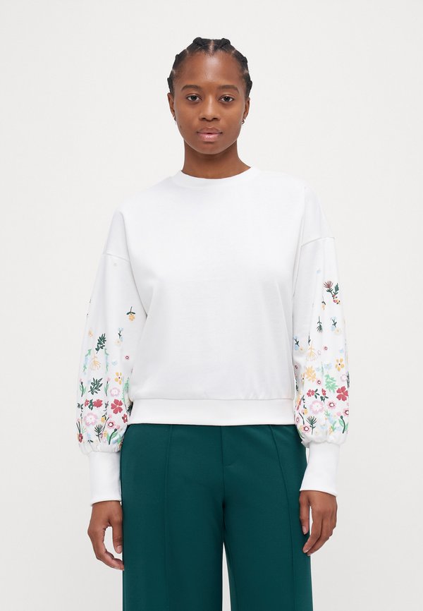 ONLBROOKE O NECK FLOWER - Sweatshirt - cloud dancer