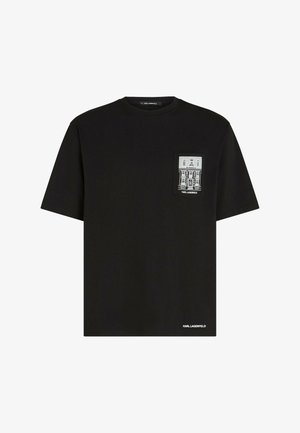 KARL LAGERFELD, KARL LAGERFELD T-SHIRT RUE ST-GUILLAUME SKETCHES POCKET - T-shirt imprimé - black
