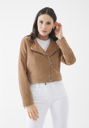 Leren jas - sepia tint