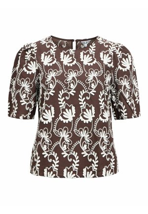 Object, OBJMYA 2/4 RE TOP NOOS - Blouse - seal brown