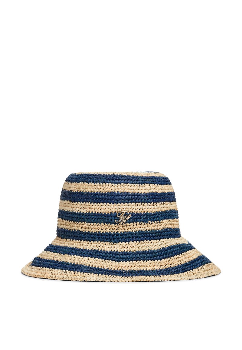 Tommy Hilfiger Natural Straw Bucket Hat with Gold Logo AW17136_RBT_FNT main image 4