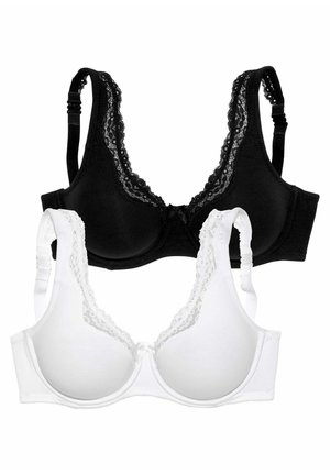 LASCANA 2 PACK - Underwired bra - weiß schwarz
