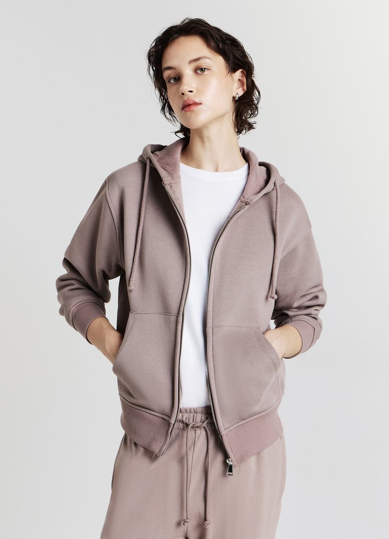 Calliope Felpa con zip - fango chiaro