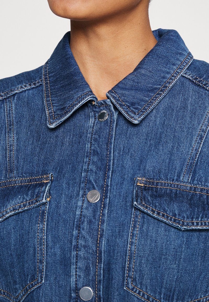 claudie pierlot denim dress Claudie Pierlot Denim Flared Mini Dress - Blue - 49% Off