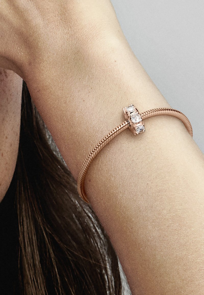 Pandora LONG PRONGED SPARKLING CLIP Charm rose gold plated/rose