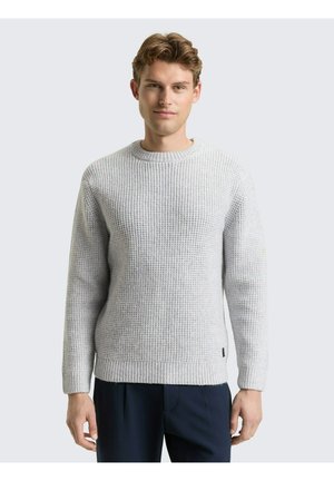PULLOVER - Strickpullover - light grey melange/white core