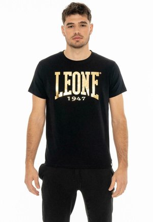 LEONE 1947, T-SHIRT - T-shirt imprimé - black-dark olive green solid