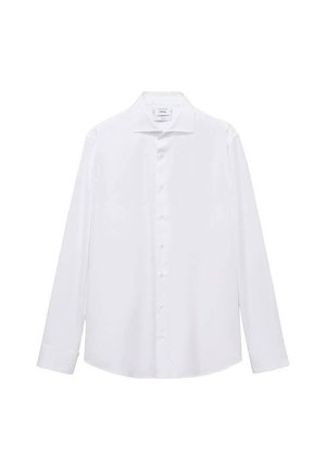 Witte blouse met lange mouwen, een klassieke kraag, knoopsluiting aan de voorkant en een ronde zoom. Gemaakt van een gladde, ademende stof.