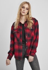 Urban Classics - LADIES CHECK OVERSHIRT - Pogājama blūze - darkblue/red Miniatūras attēls 1