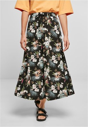 A-line skirt - black tropical