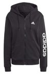 ESSENTIALS LINEAR FULL-ZIP - Športna jopa s kapuco na zadrgo - black/white