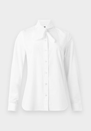 Lauren Ralph Lauren, COTTON BROADCLOTH TIE-NECK SHIRT - Skjortebluser - white