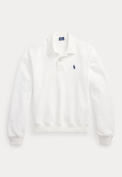 Polo Ralph Lauren LIGHTWEIGHT FLEECE LONG-SLEEVE POLO - Mikina - white