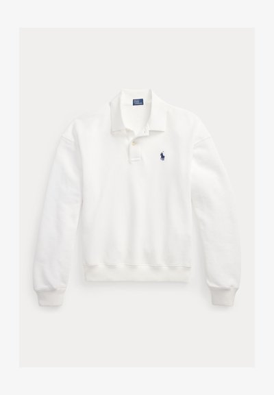 Polo Ralph Lauren LIGHTWEIGHT FLEECE LONG-SLEEVE POLO - Mikina - white