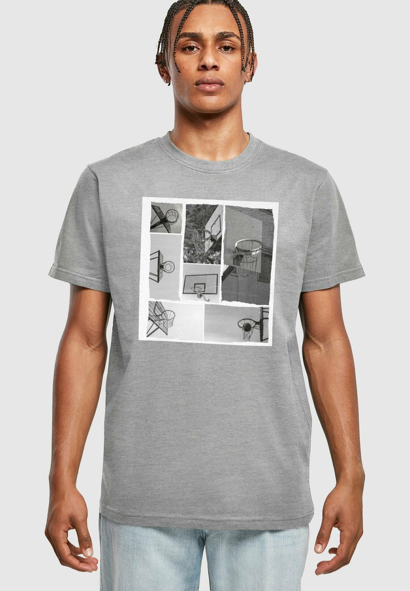 Mister Tee HOOP LIFE - Marškinėliai su spaudiniu - heather grey