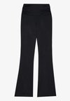 FLARED HIGH RISE LEGGINGS WITH SIDE RUCHING - Tajice - black