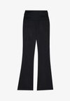 FLARED HIGH RISE LEGGINGS WITH SIDE RUCHING - Κολάν - black
