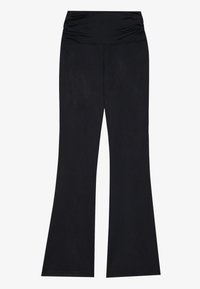 FLARED HIGH RISE LEGGINGS WITH SIDE RUCHING - Tights - black