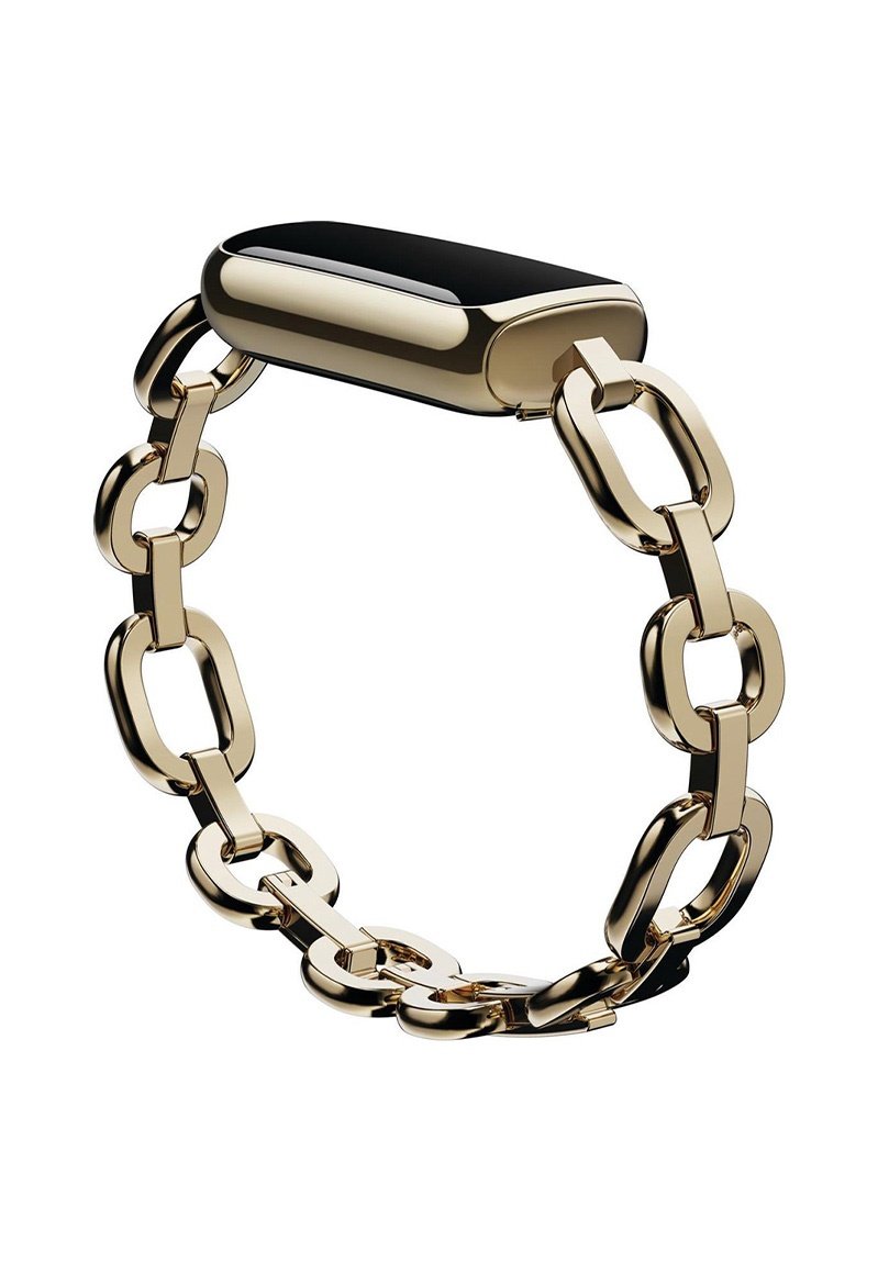Edelstahl-Armband Für Fitbit Luxe/Luxe SE – Verstellbar, Mit Lünette, In Gold