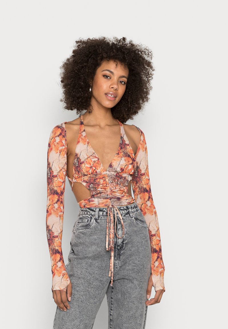 Jaded London PANELLED LONGLINE HALTER CORSET EMBOSSED - Blusa - multi