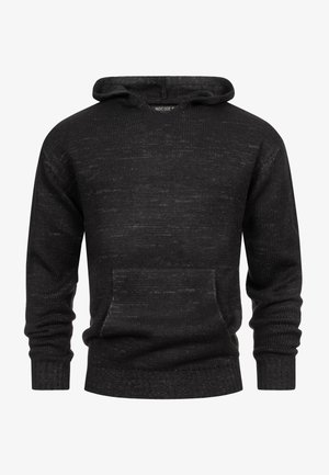 Felpa nera con cappuccio realizzata in tessuto a maglia testurizzato. Dotata di tasca anteriore e polsini a coste, con una vestibilità rilassata. Etichetta bianca del marchio all'interno.